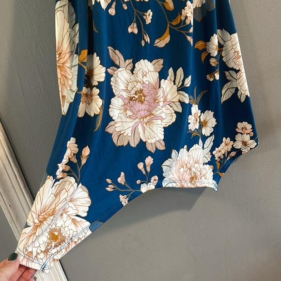 Lilac and London Floral Dress Teal Blue Size S - Picture 3 of 5